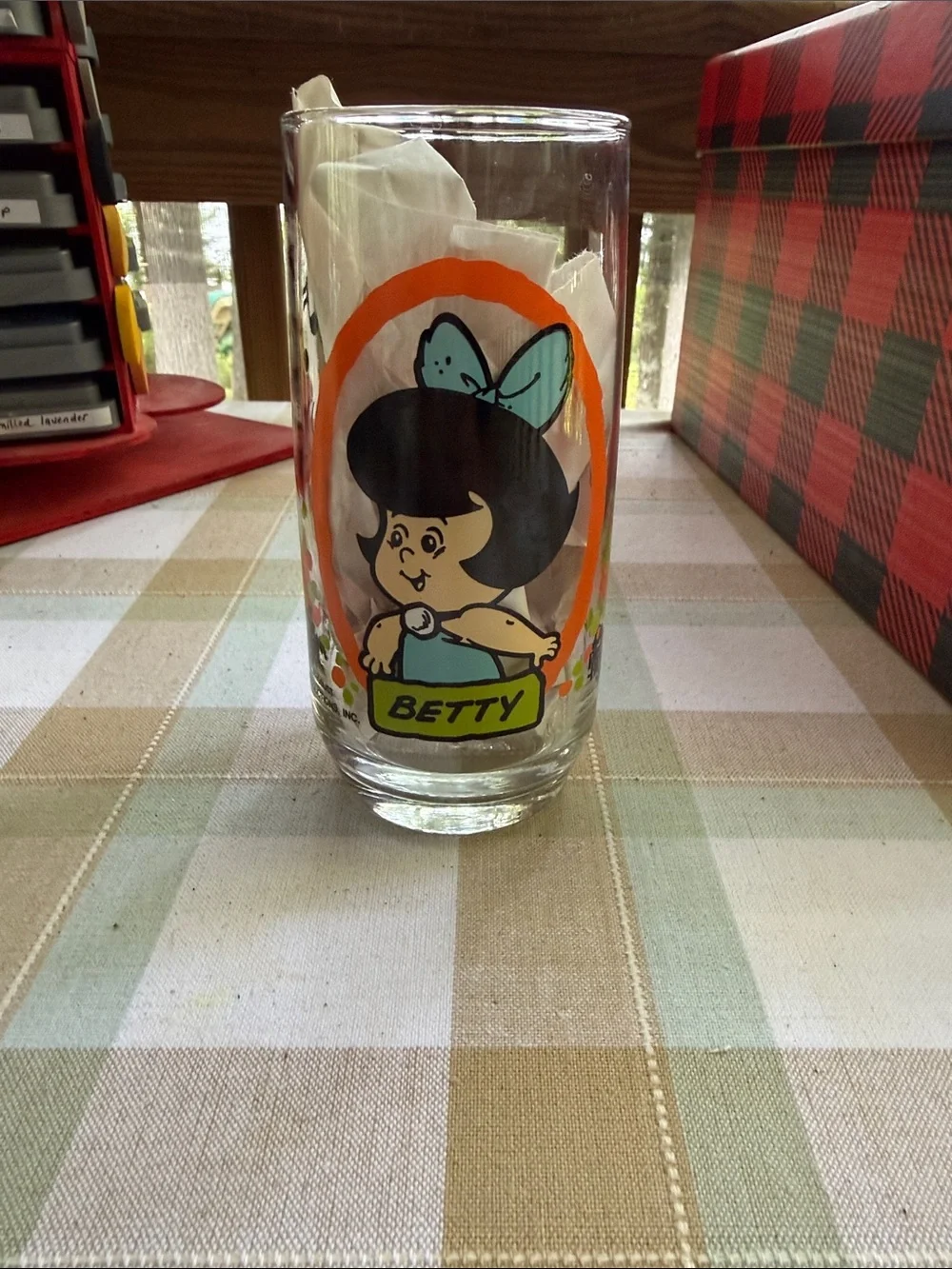 Vintage 1986 Betty Rubble Flintstones Pizza Hut Glass